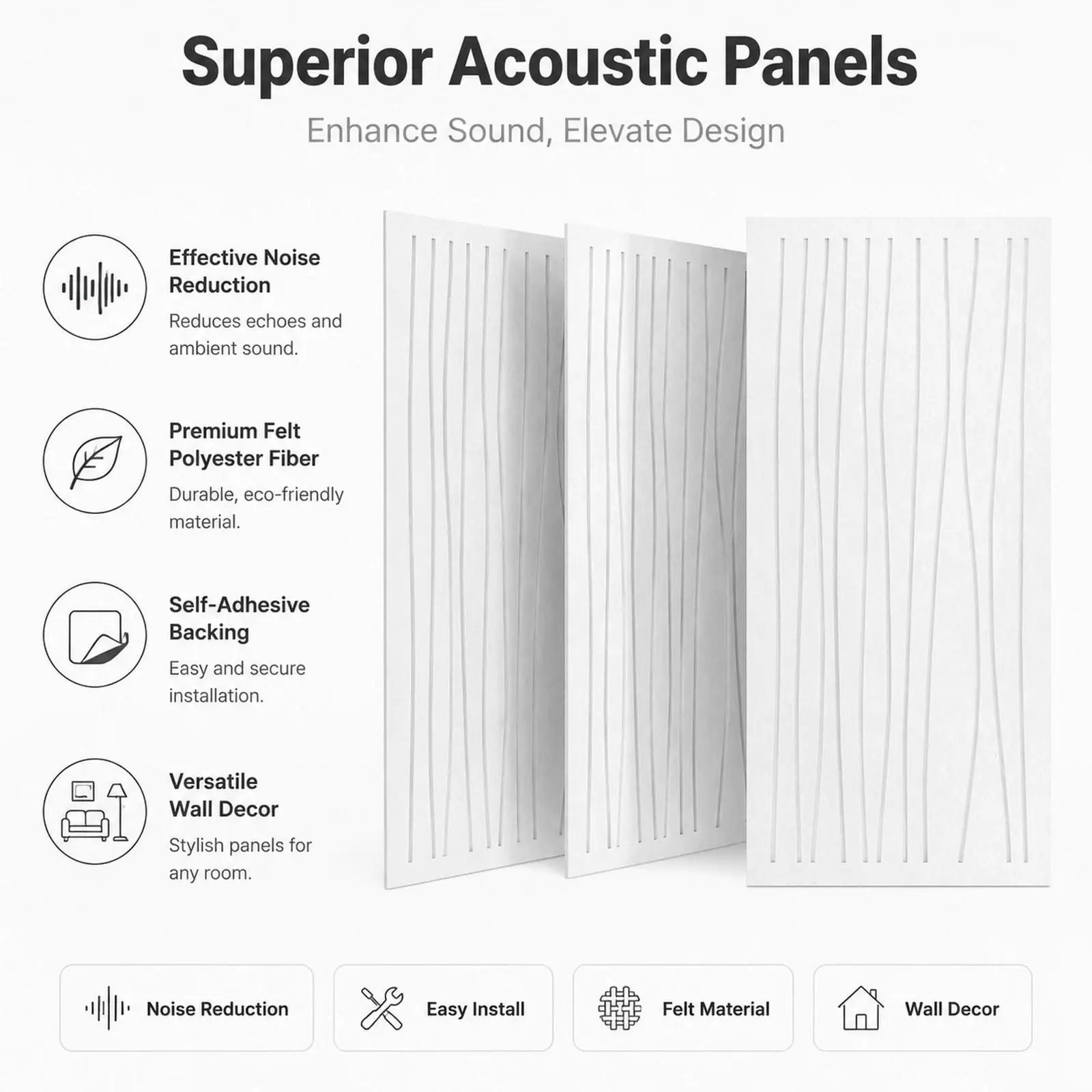 6 Pieces Art Acoustic Wall Panels Quick Installation Versatile for Noise Reduction Sound Absorbing Panels for Studio Office