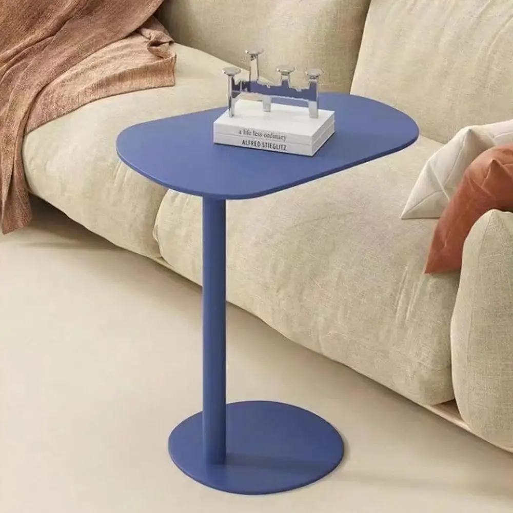 C-Shaped Metal Side Table for Small Spaces,Modern End Table with Round Base,Slim Small Couch Sofa Table,Round Bedside Table,Acce