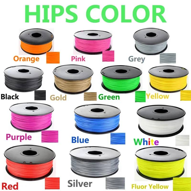 

High Quality 3d HIPS filament 1.75mm 1kg 3d printer filament 1 KG HIPS 3d plastic filament Low cost, less odor than ABS xp pen