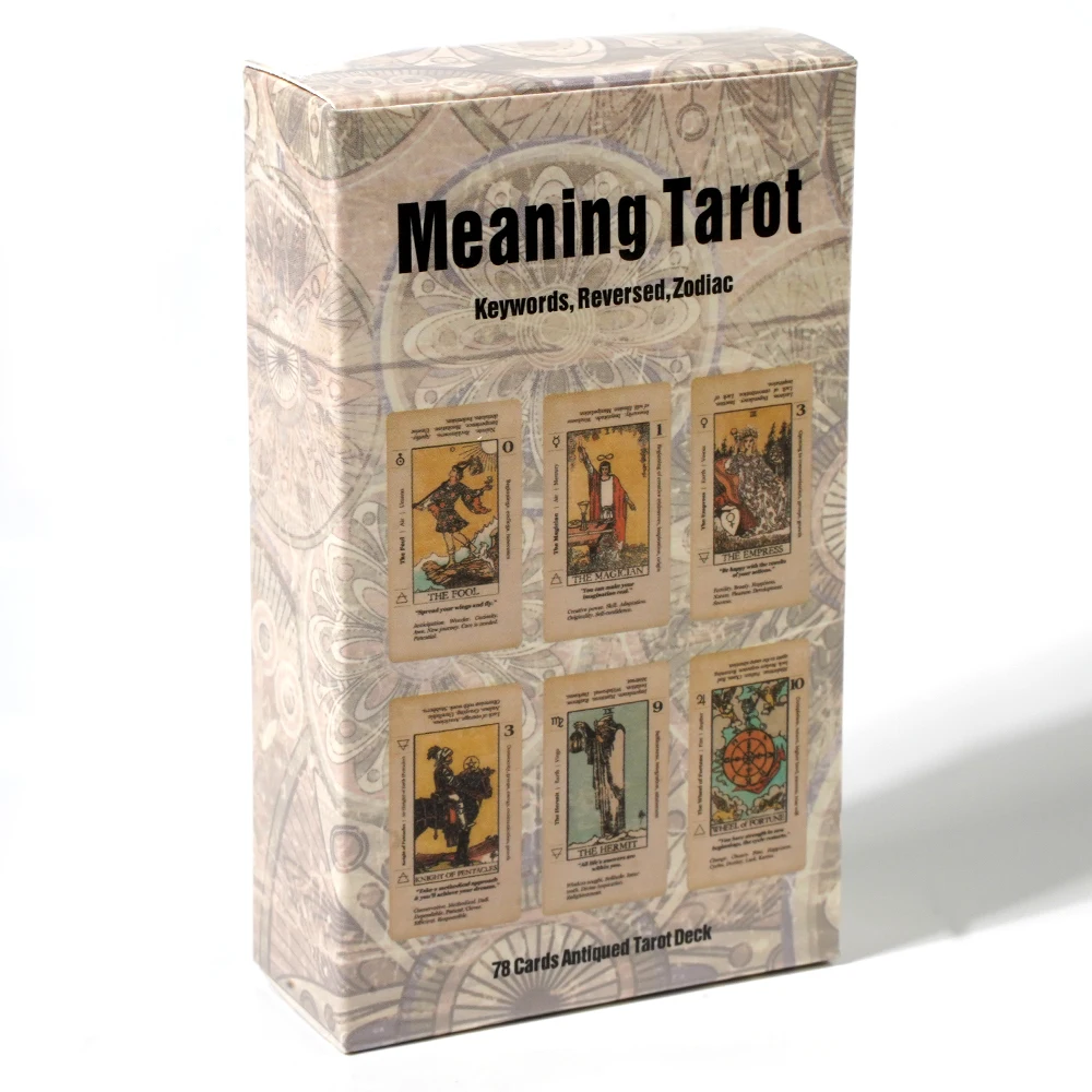 Meaning Tarot Card With Meaning On Them Beginner Tarot Keyword Antiqued Tarot Deck Learn Tarot 78 Cards