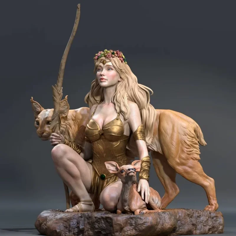 

Artemis the goddess of hunting 1/24 Resin Figure Model Kit Assemble Miniatures Unassembled Unpainted Collecting Hobby Toys Gifts
