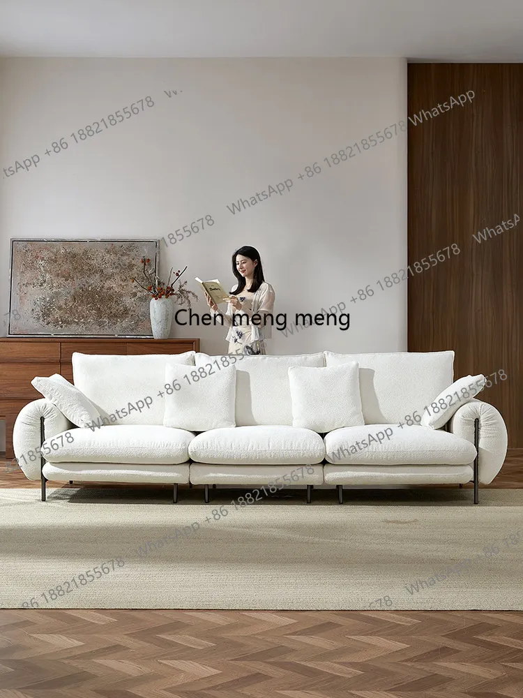 

Oil milk wind sofa simple modern medieval chenille living room lazy removable and washable fabric sofa
