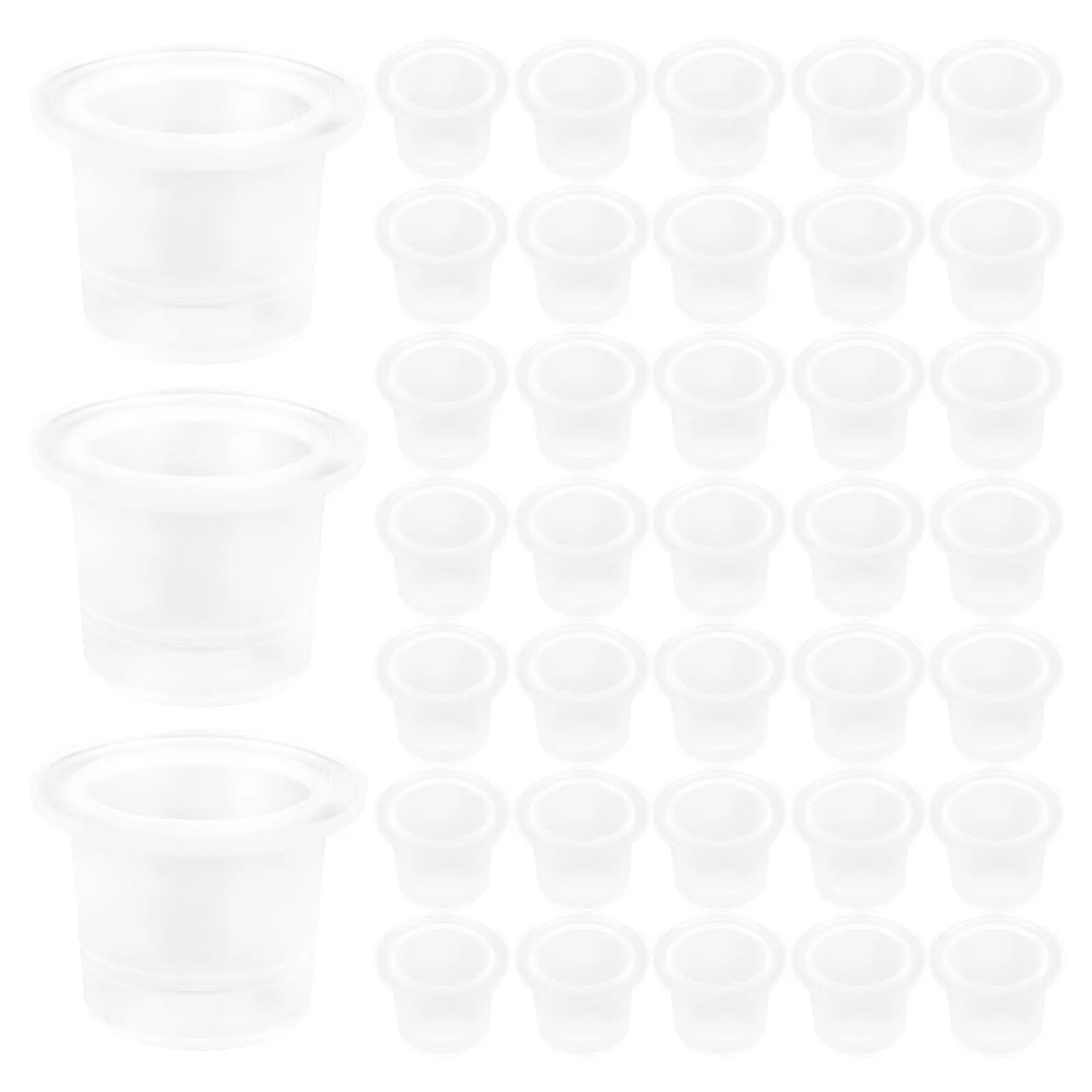 

80Pcs Tattoo Color Cups Leak-Proof Edge Design Plastic Pigment Containers for Tattooing Makeup Artists Compact Ink Storage Cups