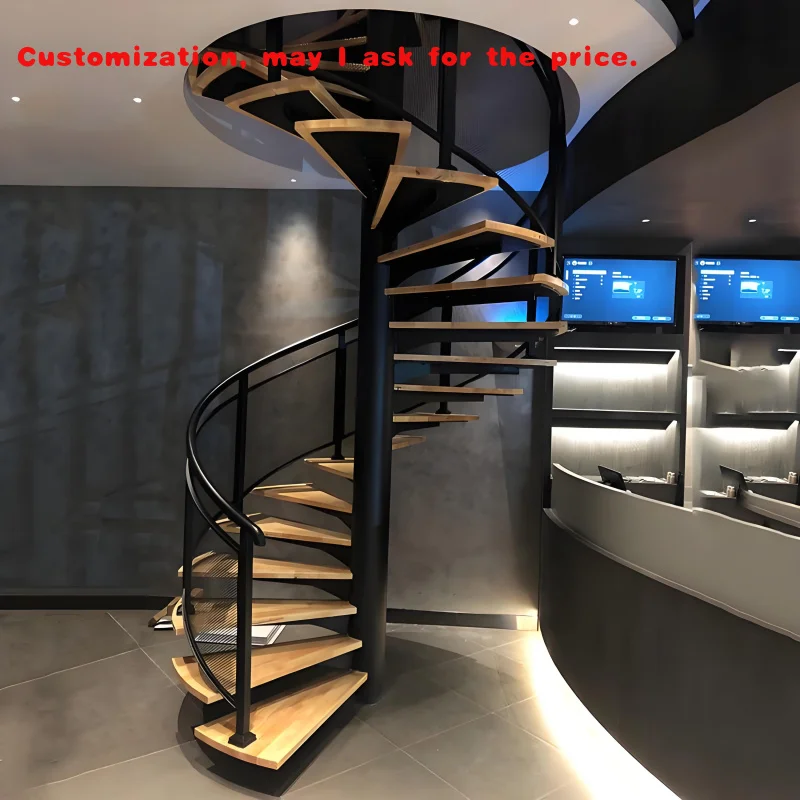 custom.Factories Directly Sell Indoor Modern Staircases and Rotating Staircases with a Metal Structure.