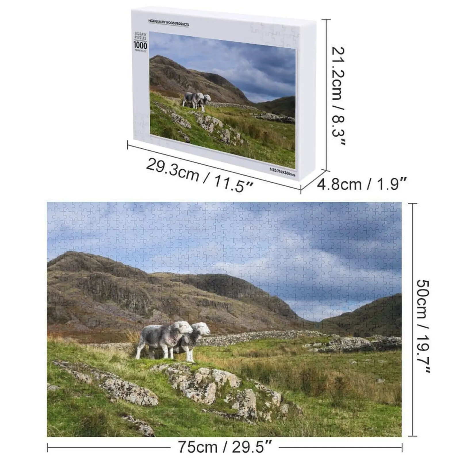 Herdwick ovelhas no distrito do lago quebra-cabeça bebê de madeira personalizado quebra-cabeça nome de madeira personalizado adultos quebra-cabeça