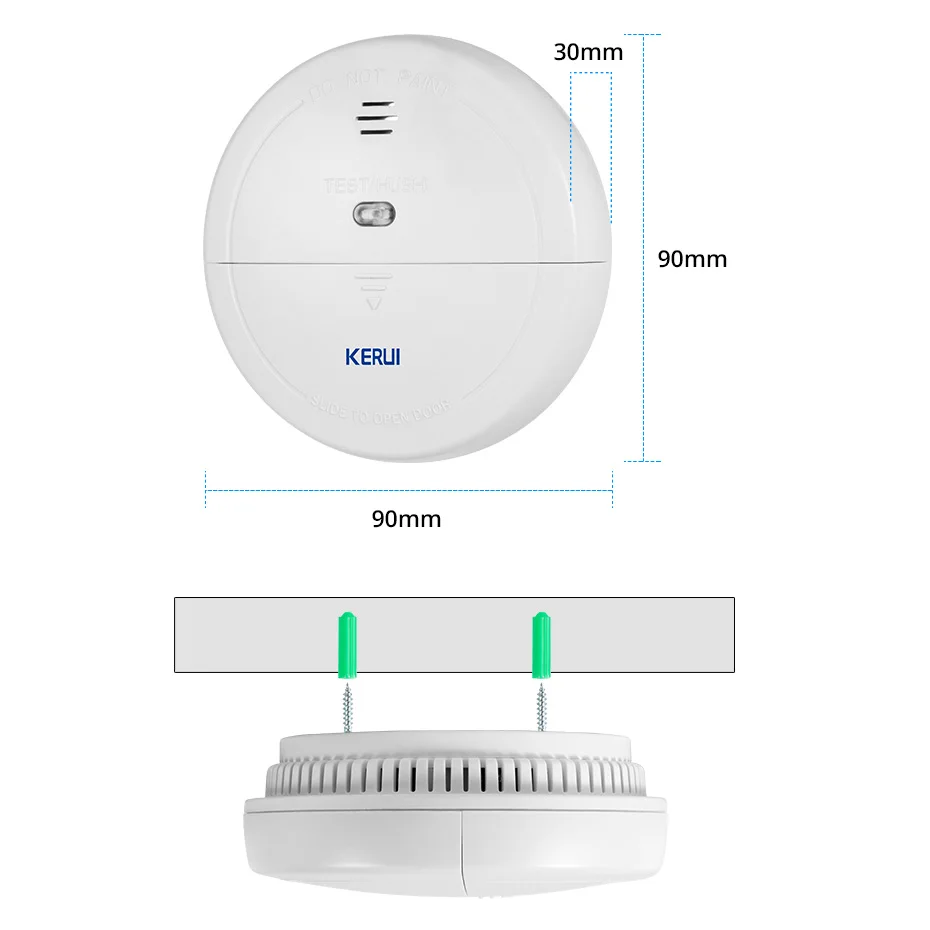 KERUI 433MHZ Home Kitchen Segurança Detector De Fumaça Sem Fio Sensor De Incêndio Alarme Para W181 W204 W184 GSM Wifi Sistema De Alarme