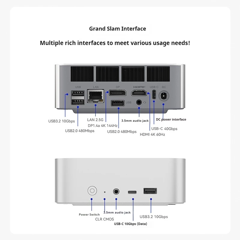 Beelink SEI14 Mini Host 125H/185H Intel Core Wysokowydajny Komputer AI do Gier, Biura i Projektowania, Ultra Cichy Mini Komputer Stacjonarny