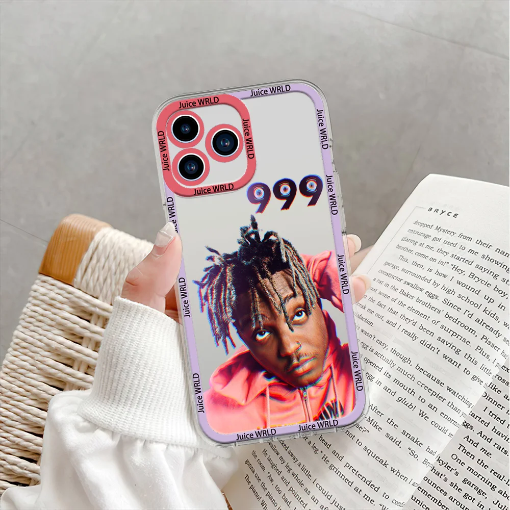 Singer J-Juice W-WRLD Phone Case for iPhone 12 11 13 14 15 16 Max Pro Plus Transparent Bezel Shell