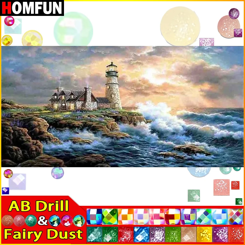 HOMFUN Fairy Dust AB Diamond Embroidery DIY Diamond Painting Kit 