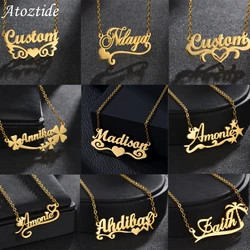 Atoztide nuovo nome personalizzato collane moda personalizzata fondo in acciaio inossidabile decorazione pendente cuore lettera per gioielli da donna