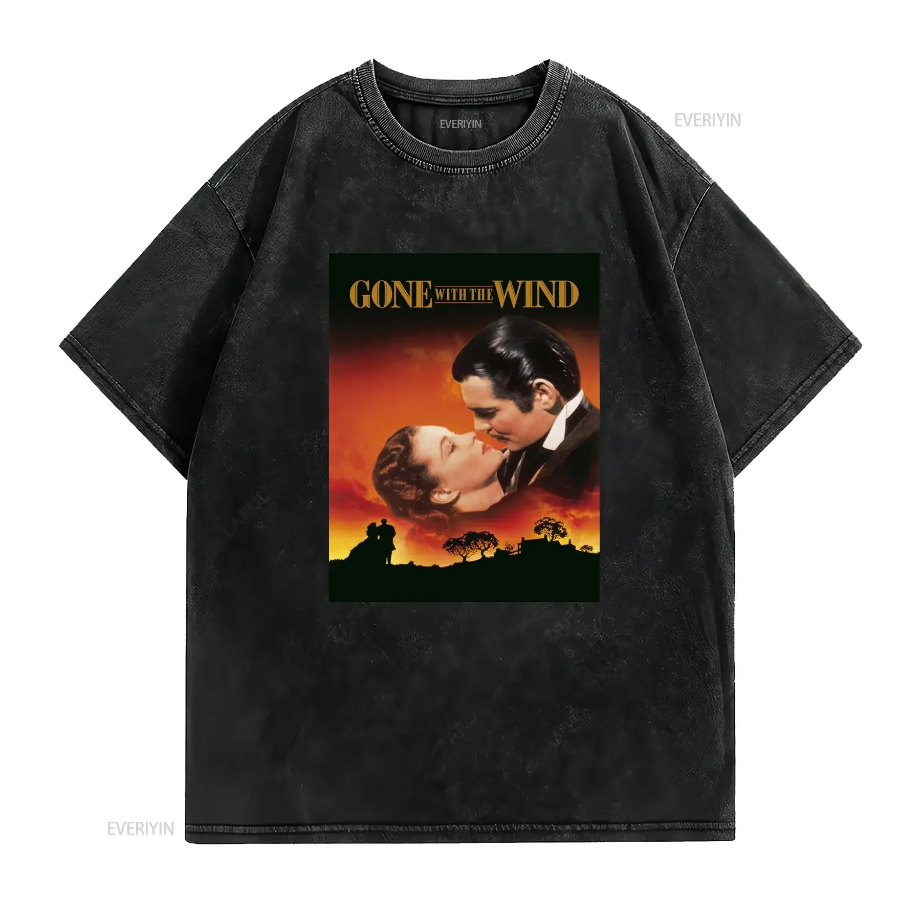 GONE WITH THE WIND T SHIRT 1939 4k bluray dvd cover poster SMALL MEDIUM LARGE XL vintage Washed designer clothes graphic homme
