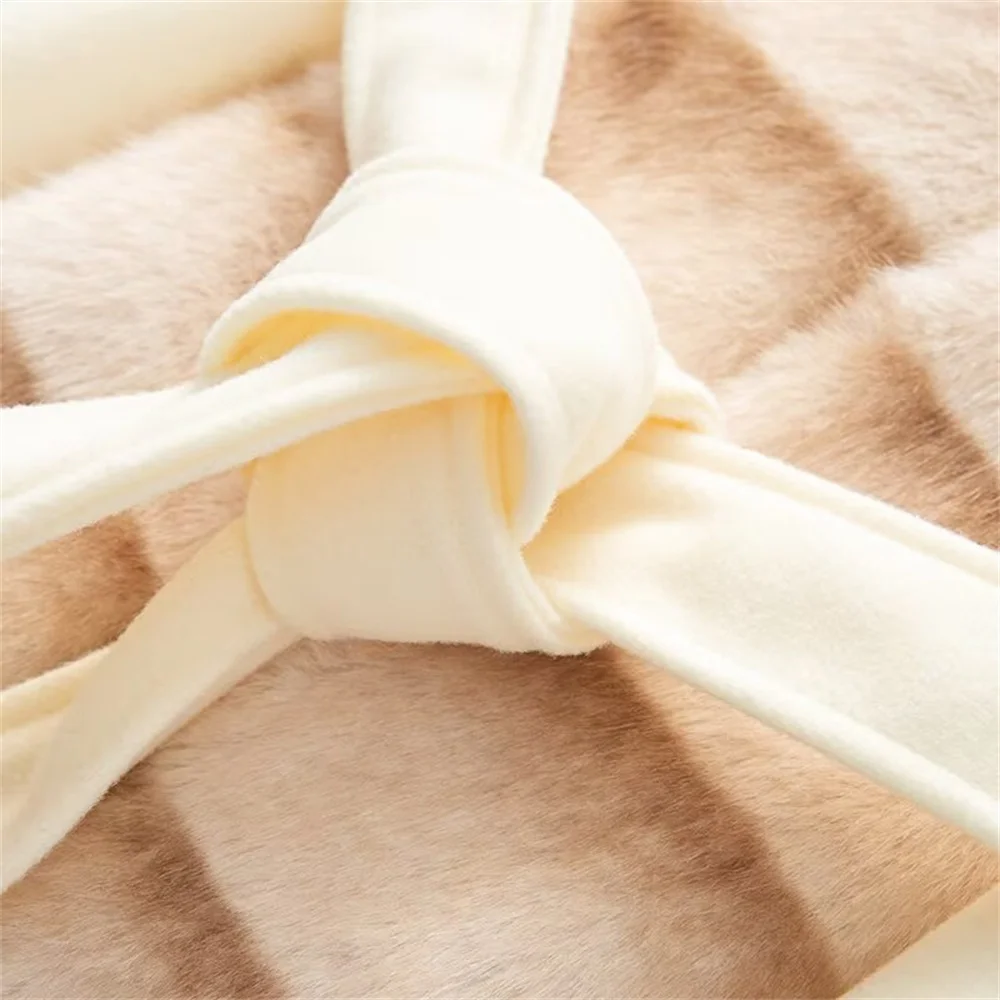 New autumn and winter women's clothing with belt temperament imitation fur fur collar medium long woolen coat jacket