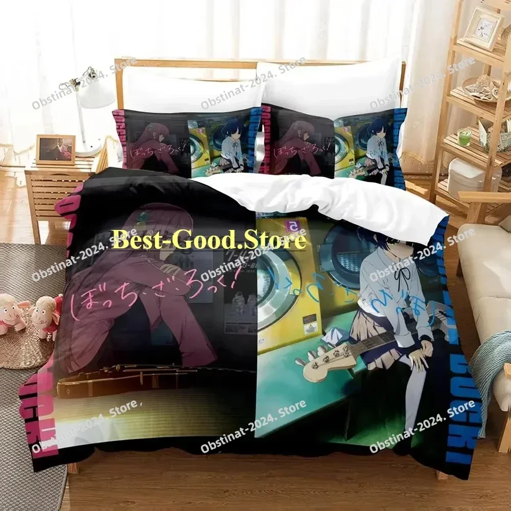 

New BOCCHI THE ROCK Bedding Set Single Twin Printed Bed Set With Pillowcase Duvet Cover Soft Single Double Queen Super King Size