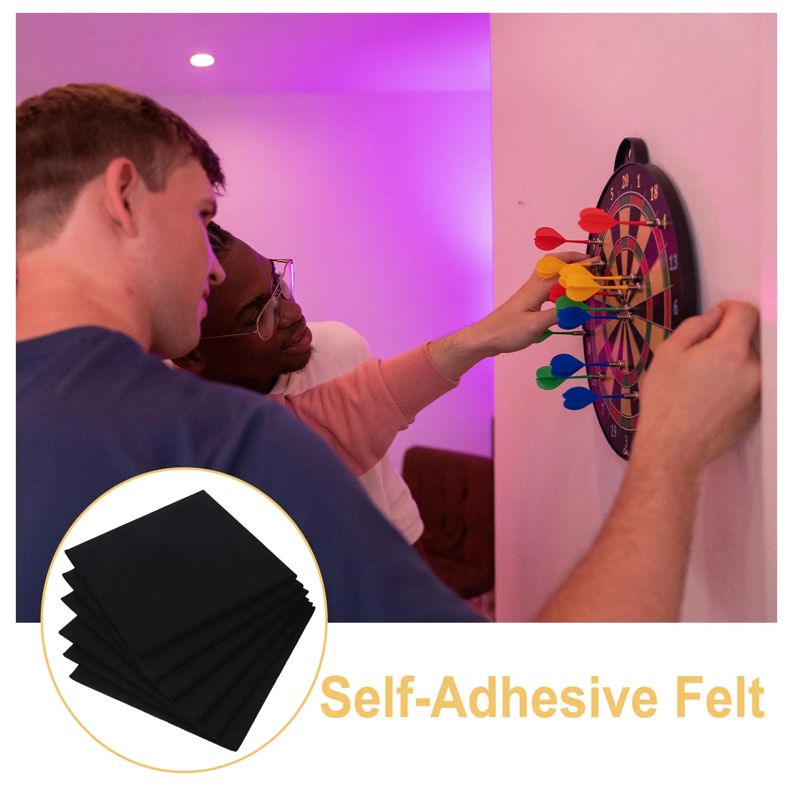 6Pcs Removable Adhesive Felt Wall Panels Wall Protector for Walls Office Bathroom Cabinet Doors Anti-Collision Cushioning