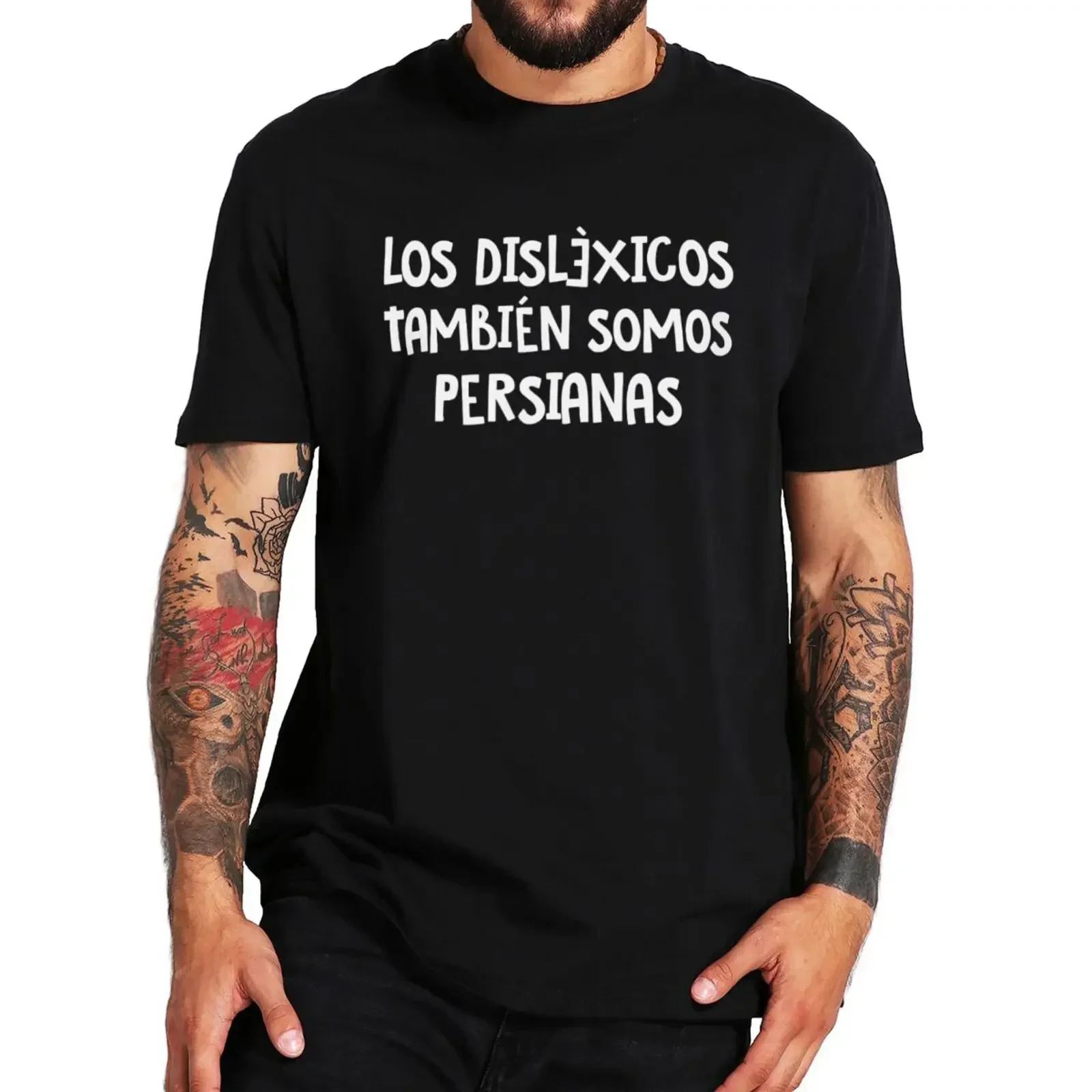 Spanish Humor Y2k Gift Tshirts 100% Cotton Soft Unisex EU Siz Tee Tops  People With Reading Disabilities Are Also Blind T Shirt