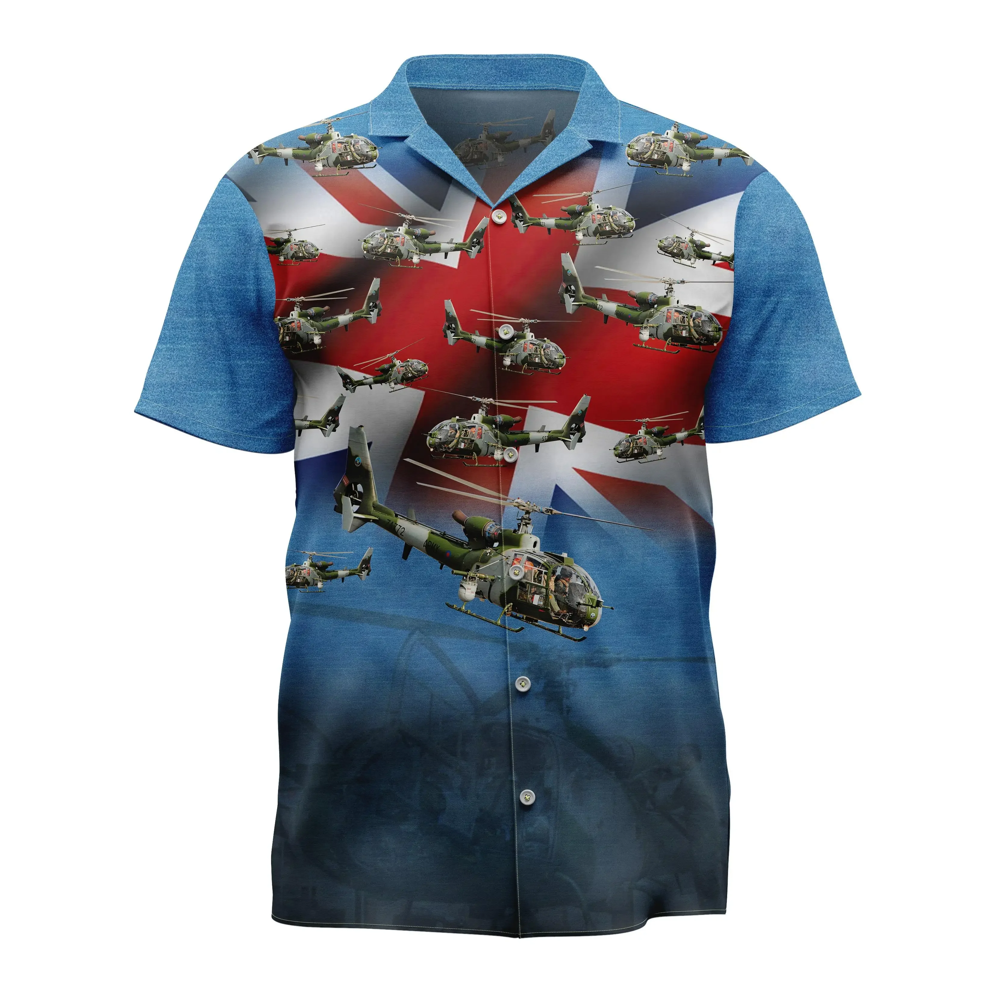 Jumeast British Aircraft Hawaiian Shirt Funny Palm Tree Graphics Polyester Aloha Shirts Tropical Leaves Casual Man Clothing