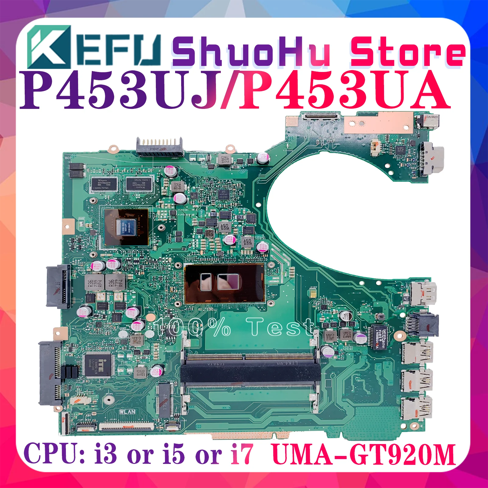 

KEFU P453UJ Notebook Mainboard For ASUS PX453U P453UA P453U PRO453U PE453U Laptop Motherboard GT920M/UMA i3 i5 i7 6th 100% Test