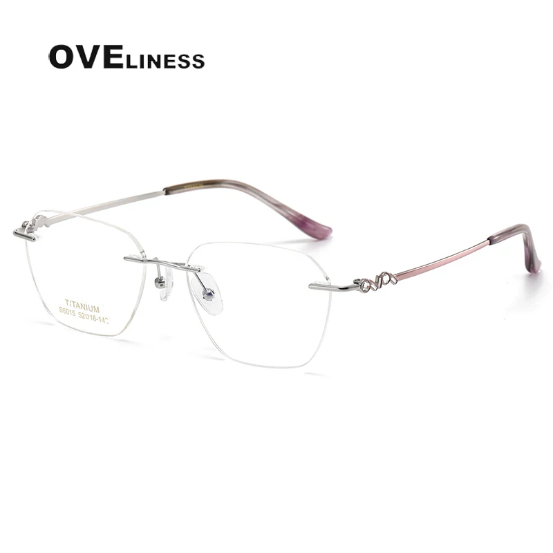 2024 Pure Titanium Rimless Glasses Frame Women Prescription Eyeglasses frames Women female Myopia Optical Frame medical Eyewear