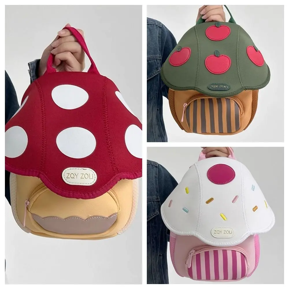 Double Shoulder Mushroom Backpack Large Capacity Schoolbag Kindergarten Backpack Korean Style Cartoon Student School Bag Toddler