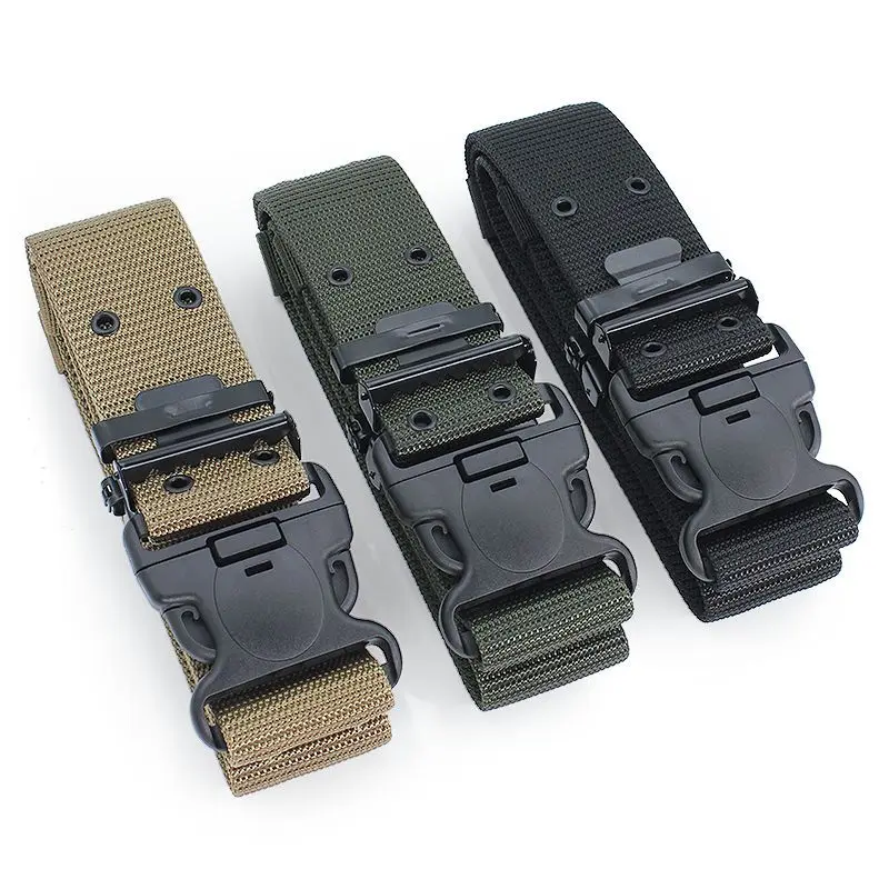 

5,5 см нейлоновая защитная тренировочная лямка, холщовый тканый тактический ремень, многофункциональный внешний ремень, мужской кожаный ремень