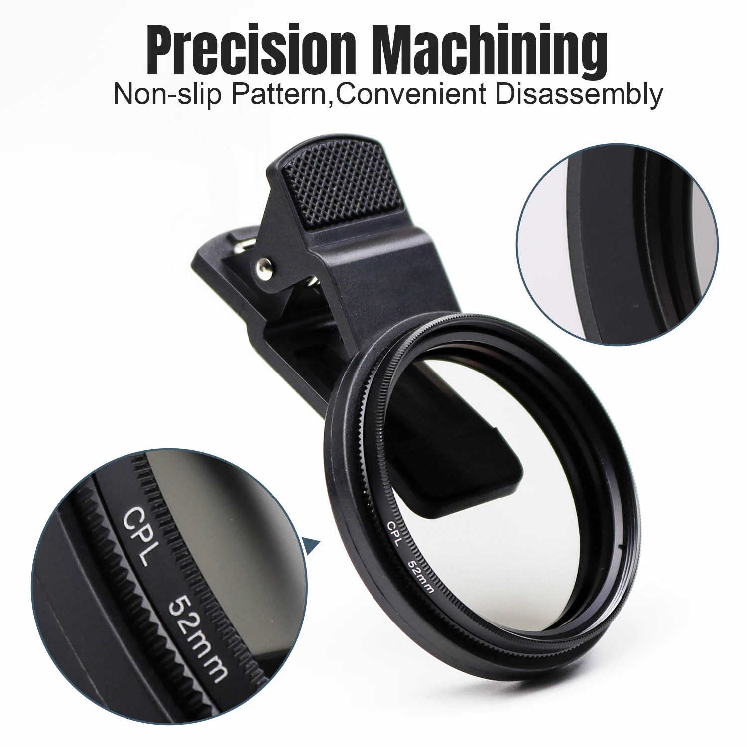 

52mm Tattoo Photography Accessories Clip-on CPL Filter Reduce Camera Reflections Phone Camera Lens Polarizer Tattoo Accessories