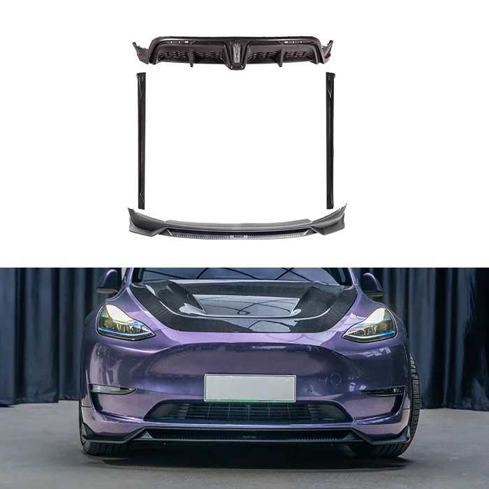 

Modified diffuser lip spoiler accessories factory direct EV Parts primer Universal Car bumpers for Body Kits tesla Model Y