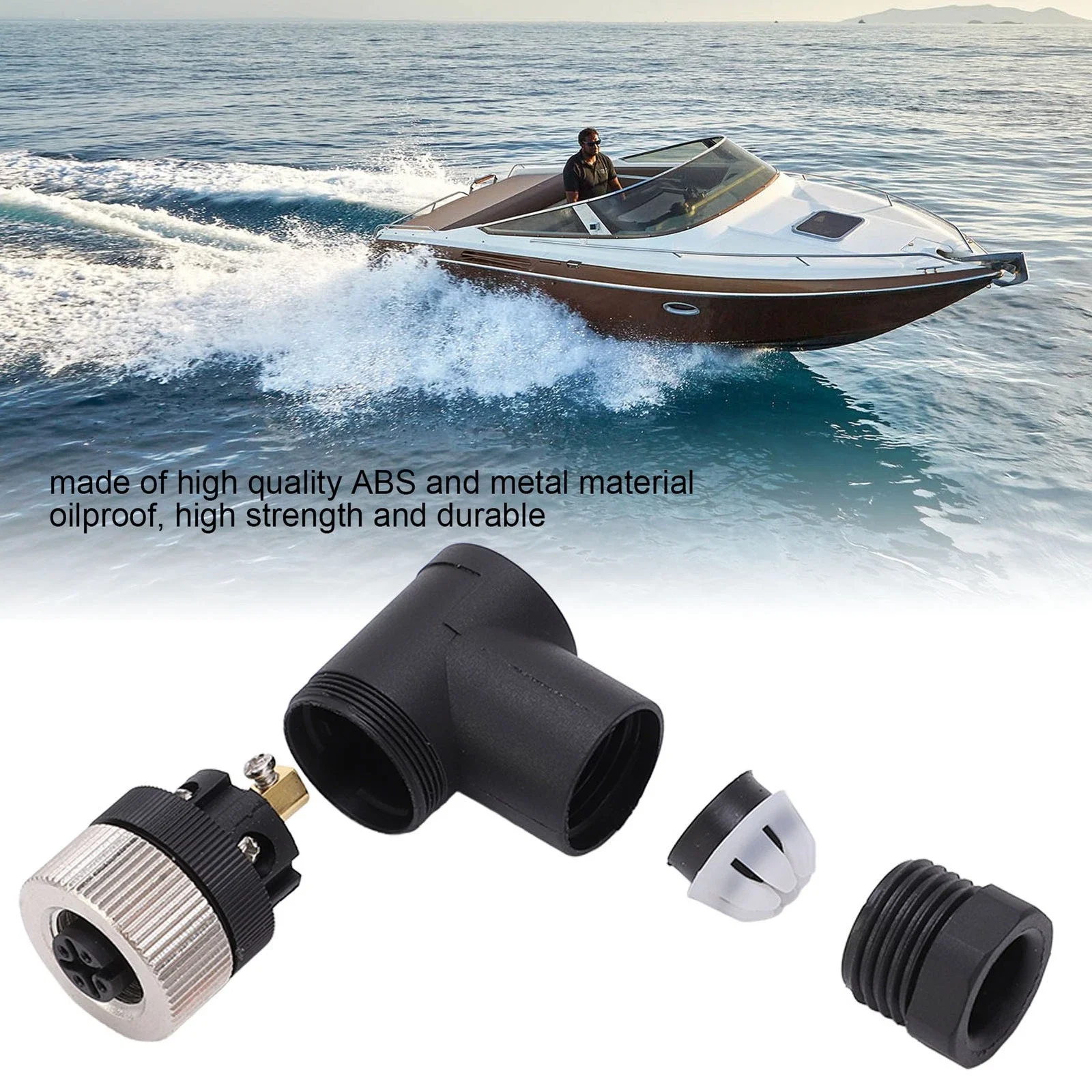 

Boat Connector Bending Type 5 Core Connector Ip67 Marine Connector Installable For Lowrance Networks Navico Networks B G