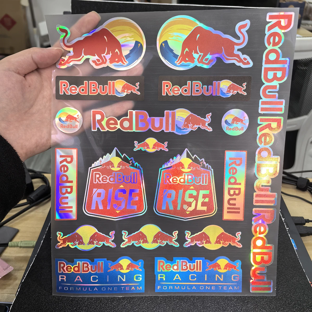 Kit Reflektif Stiker Logo Laser Red Bull untuk Sepeda Motor YAMAHA HONDA Suzuki Kawasaki KTM DUCATI BMW