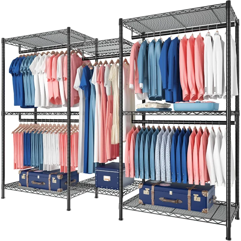 

Raybee Clothes Rack 900 LBS Heavy Duty Clothing Rack for Hanging Clothes Metal Portable and Sturdy, 5 Hanging Rods