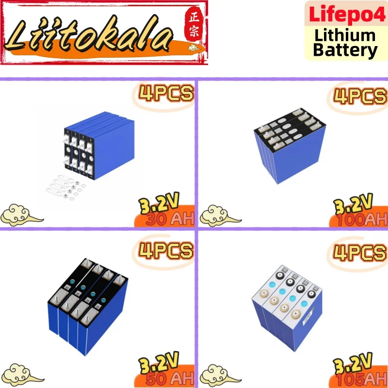 

[Суперпредложение] [2 лота, скидка 20%] 1- 4 шт. LiitoKala 3,2 В lifepo4 аккумулятор 105 Ач 100 Ач 50 Ач 30 Ач 25 Ач для аккумуляторной батареи DIY 12 В 24 В 48 В