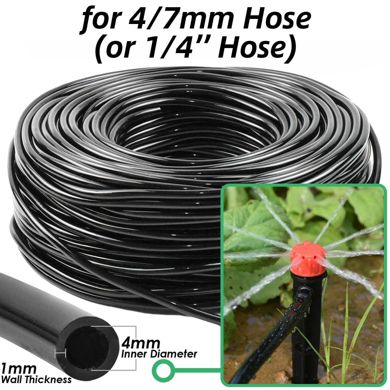 50pcs Garden Drip Irrigation Emitters Sprinkler Adjustable 360 Degree Water Flow Drippers for 1/4\'\' 4/7mm Hose Watering System