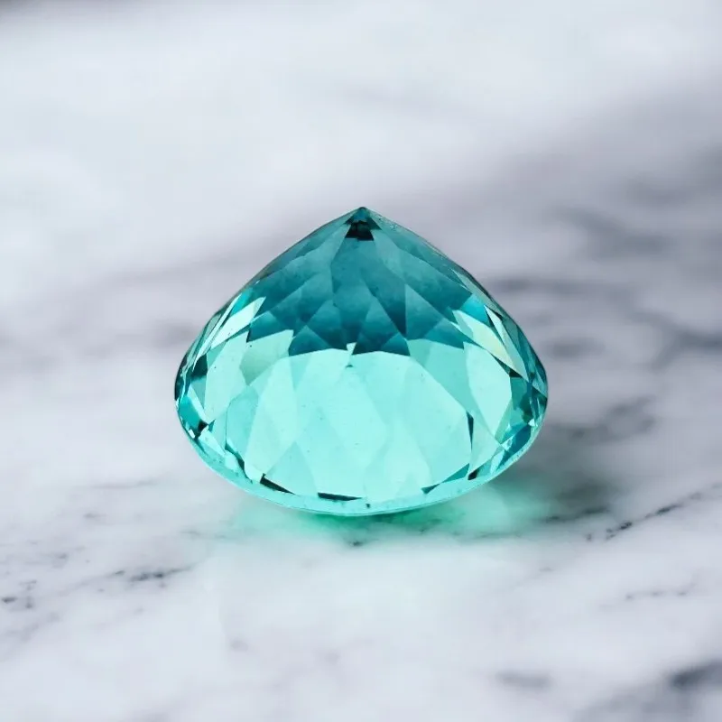 Hochwertige, im Labor gezüchtete Paraiba-Edelsteine in runder Form für DIY-Charms, fortschrittliche Materialien zur Schmuckherstellung, wählbares Zertifikat – Detail 2