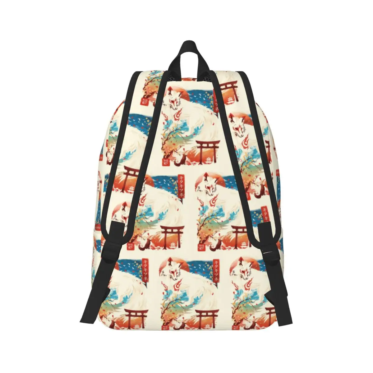 Kitsune Spirit Backpack Daypack Large Capacity Boys Girls BookBag School Bag Shoulder Bags for Men Women