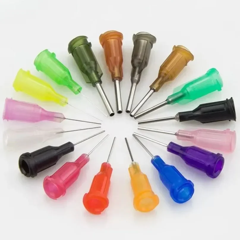 14G ~27G 1Inch Dispensing Needles Tapered Pinhead Glue Liquidneedle Screw Syringe Needle Industrial For Dispenser，100Pcs