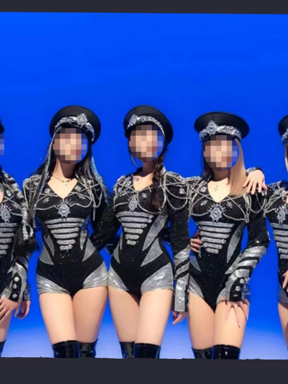 Fashion DJ Bar Sexy Performance Clothes K-pop Stage Outfits Black Sequin Outfits Jazz Hip-hop Street Dance Costume VBH293