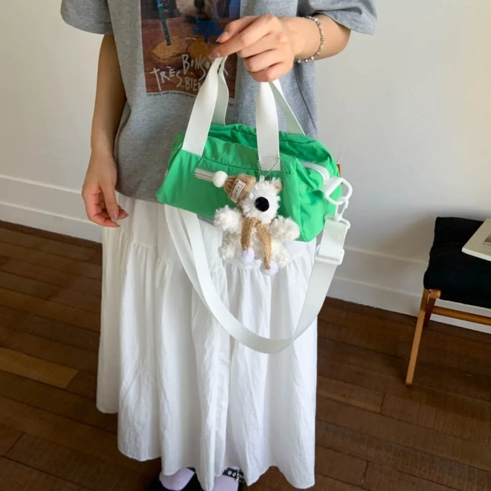 

Portable Solid Color Light Weight Bag Korean Leisure Nylon Crossbody Bag Casual Adjustable Strap Women's Handbags Purse