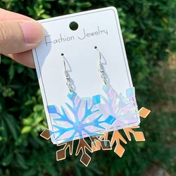 Acrylic Snowflake Dangle Earrings for Women Acrylic Snow Earrings Winter Earrings Christmas Earrings for Christmas Jewelry