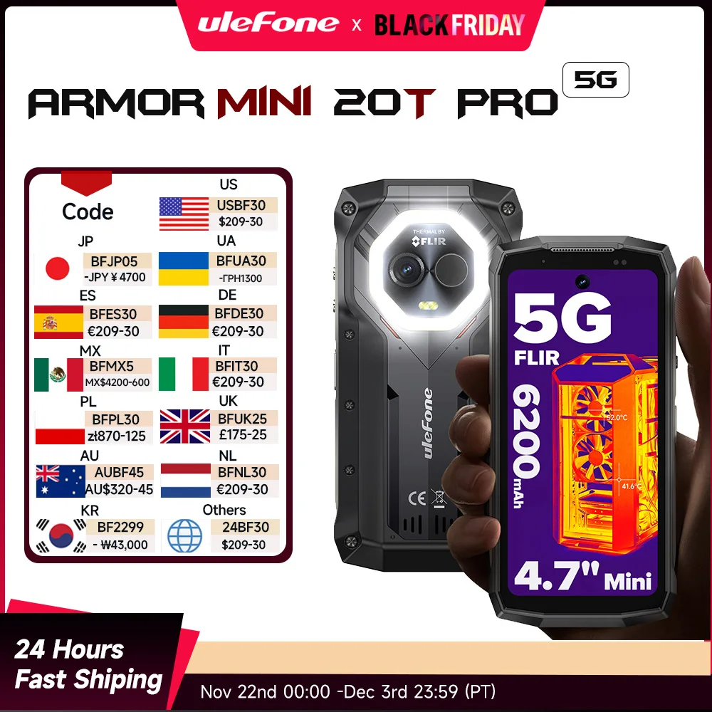 【NEW 2024】Ulefone Armor Mini 20T Pro 5G Thermal lmaging FLIR® 4.7