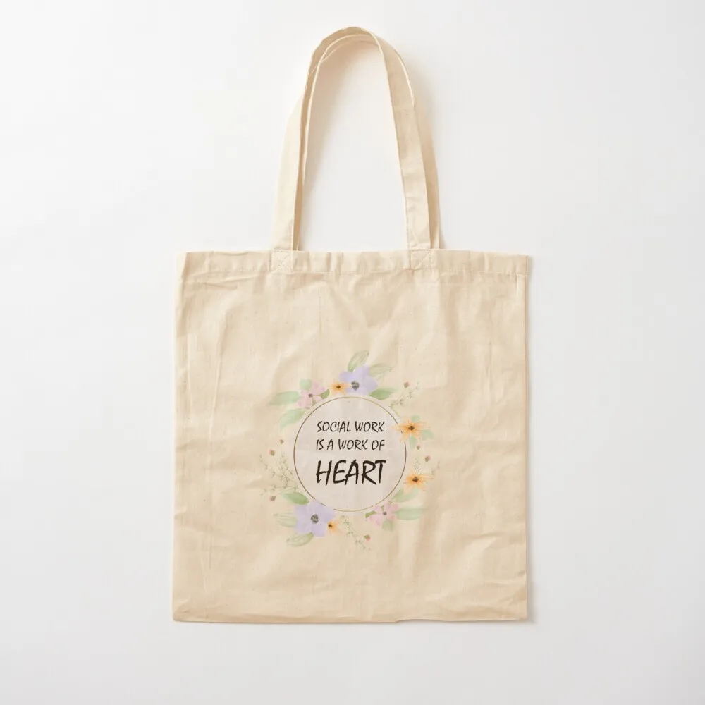 

Social Work Is A Work Of Heart Tote Bag Customizable tote bag shopping bag logo Canvas Tote