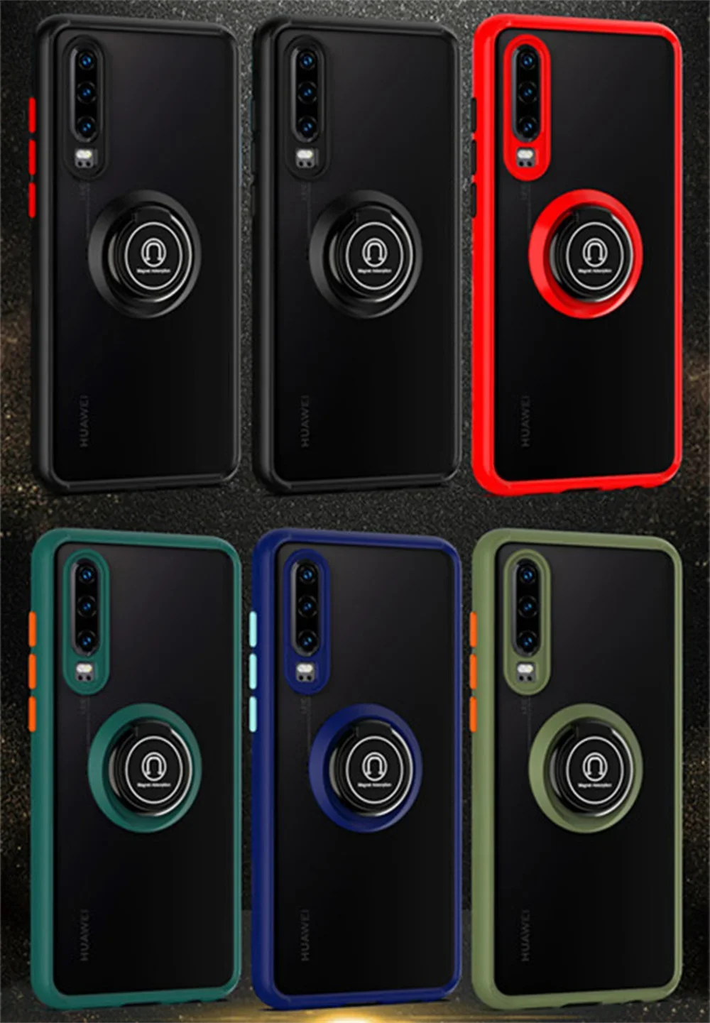 Magnetic Holder Phone Case For Huawei P30 Lite P20 P40 P50 Pro Nova 5T 8i 9 10 Shockproof Cover For Huawei P30 Pro Case Bracket