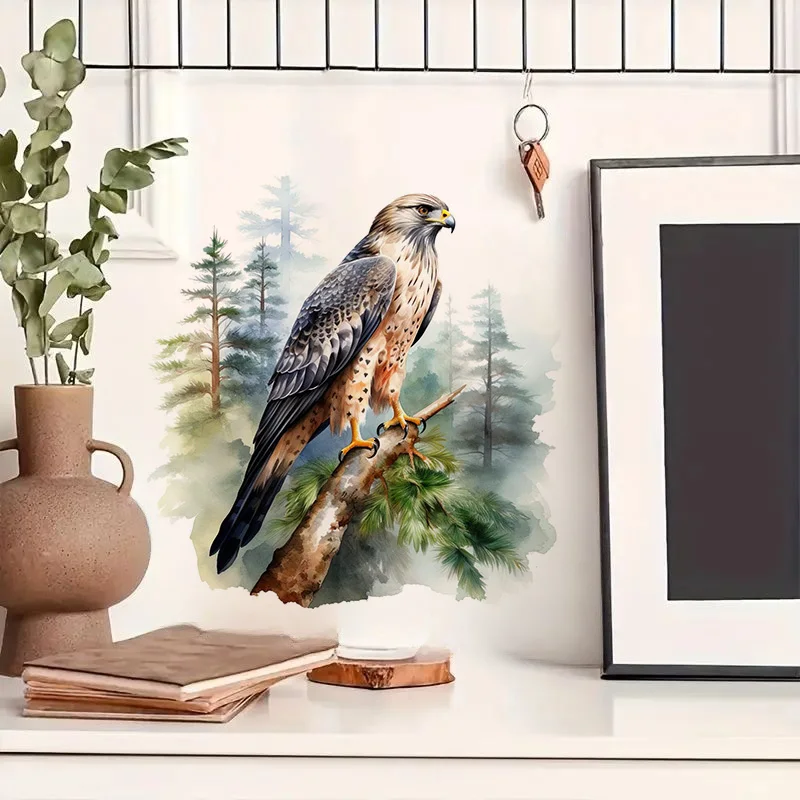 Pretty Falcon Watercolor Sticker, Water-proof Home Wall Decal, Used for Wall, Bathroom, Cabinet, Door,Toilet, Car, Laptop