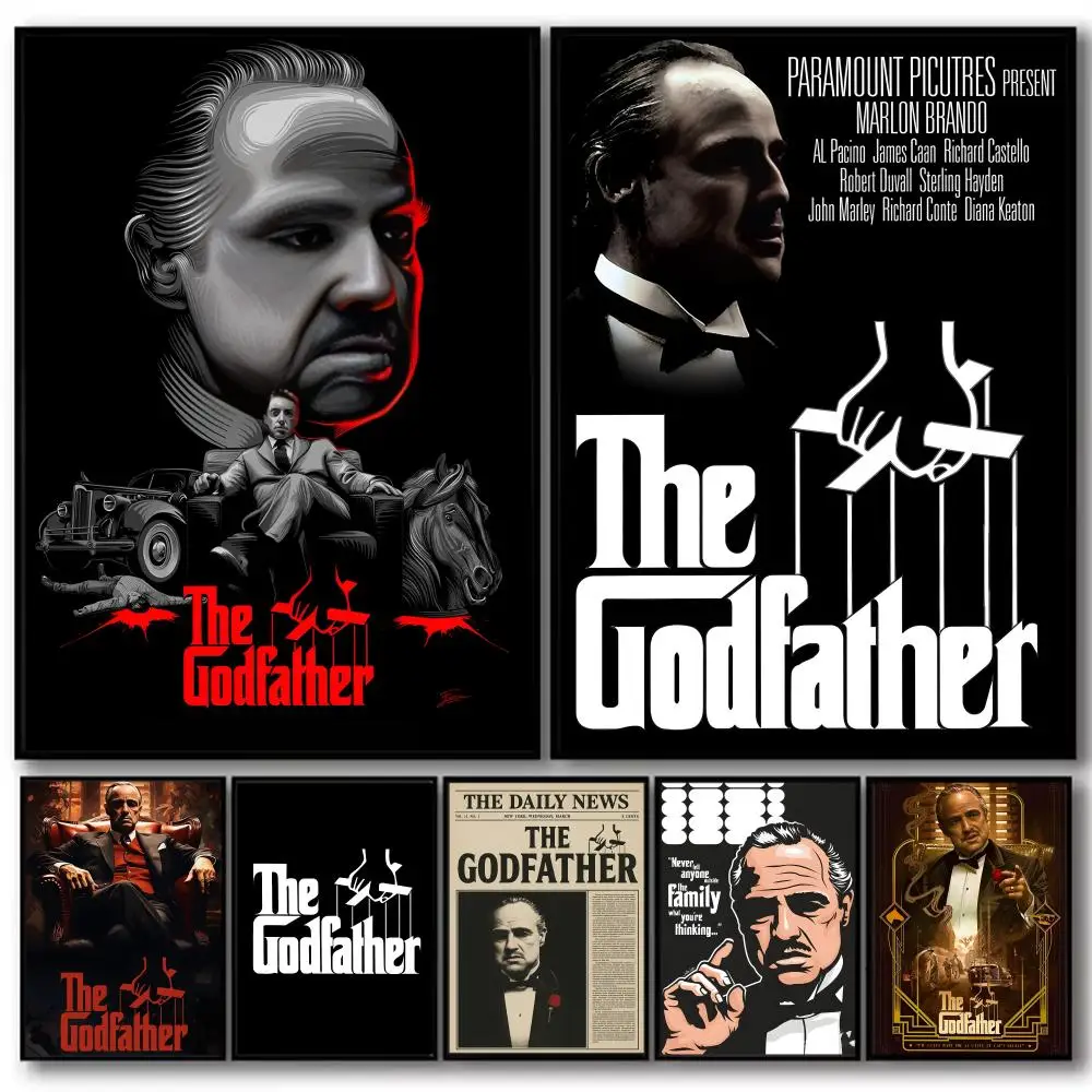 MOvieThe G-godfather Painting Calligraphy High-Quality Cotton Canvas Poster Wall Art for Living Room Modern Coffee House Decor