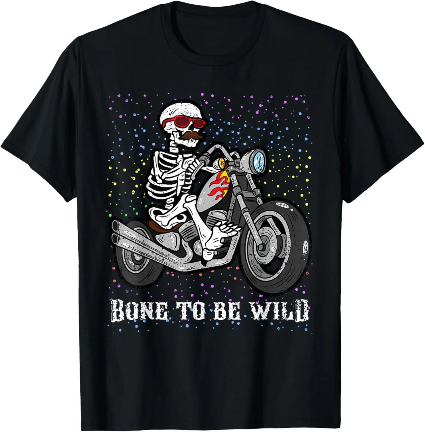 

Skeleton Riding Motorcycle Halloween Costume Biker Rider T-Shirt