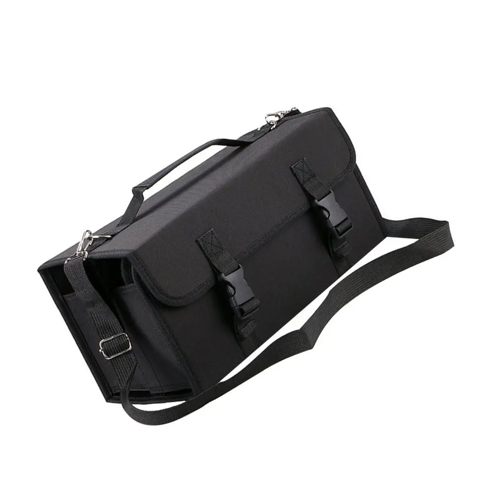 

120 Slot Marker Bag High Capacity Heavy Duty Polyester Shoulder Strap Detachable Sleeve Marker Storage Case Zipper Storage Bag