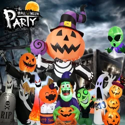 Halloween Inflatable Arch/Cat/Tombstone Ghost Model with LED Light Outdoor Garden Courtyard Holiday party Horror decoration Prop