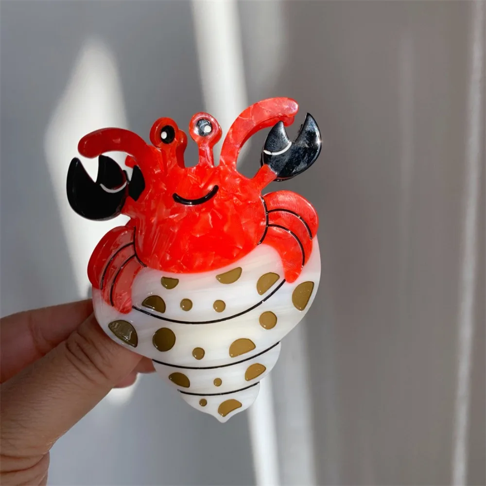 

Cartoon Crab Hair Claw Acetic Acid Headdress Animals Hair Claw Hair Accessories Korean Style Creative Crab Clip Daily
