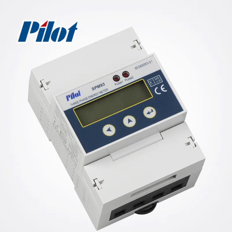 Factory PILOT SPM93 RS485 KWh Accuracy 35mm Din Rail 3 Phase 4 Wire Parameter Measuring Record Power Meter Watt Meter