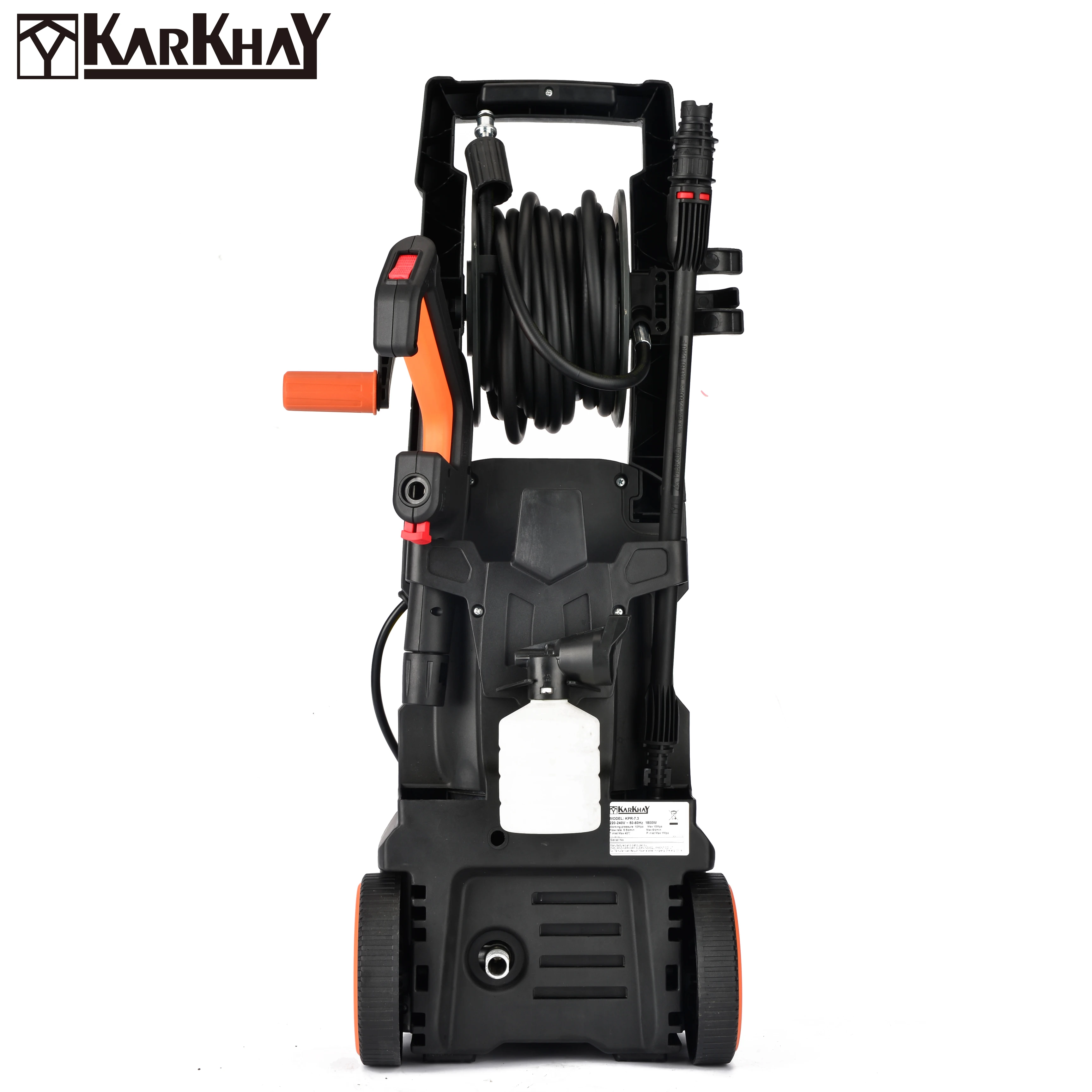 KARKHAY High Pressure Cleaner, Mangueira Reel, Car Wash, Ferramentas Elétricas De Jardim, Alta Pressão, Venda Quente, 1400W, 80Bar