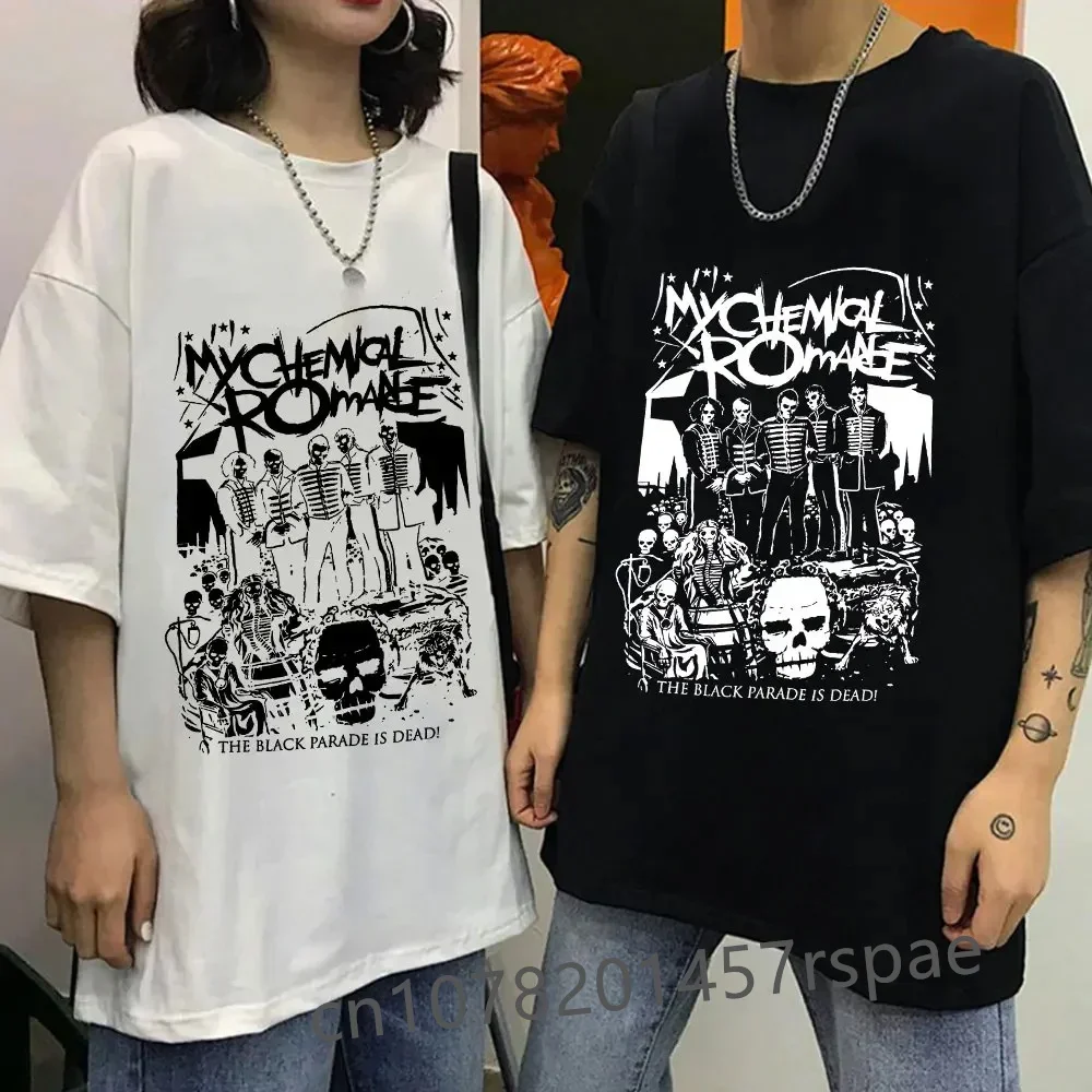 Couple T Shirt My Chemical Romance Mcr Dead Women's T-Shirt Black Parade Punk Emo Rock Summer Fashion Top Female Clothing