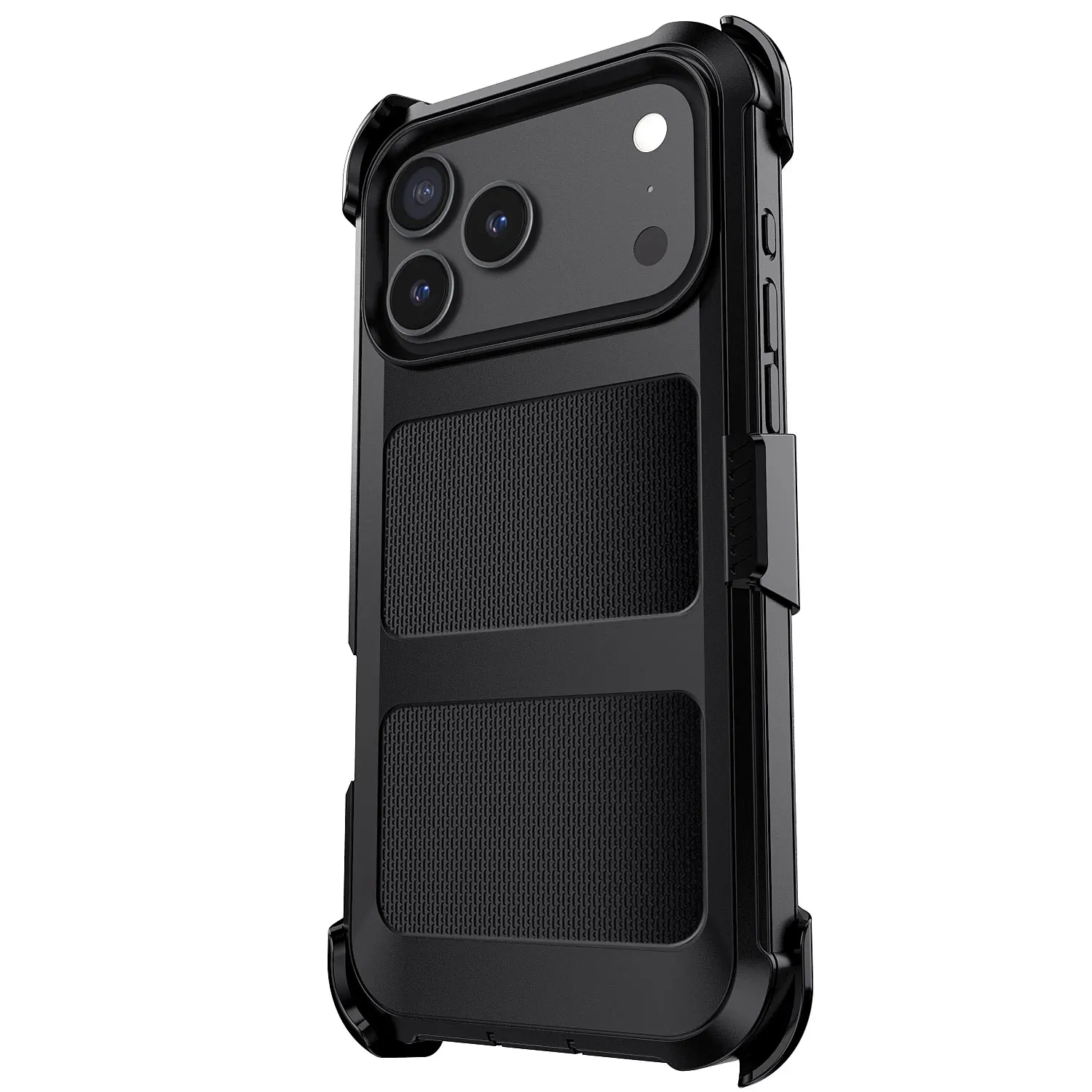 Funda negra para iPhone 17/17 Air/17 Pro/17 Pro Max, resistente, a prueba de golpes, protectora híbrida resistente de 2 capas con Clip